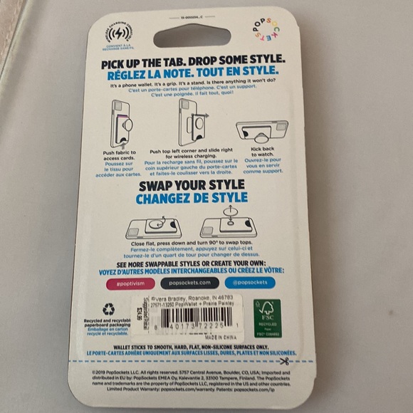 Vera Bradley pop socket wallet - Picture 3 of 4